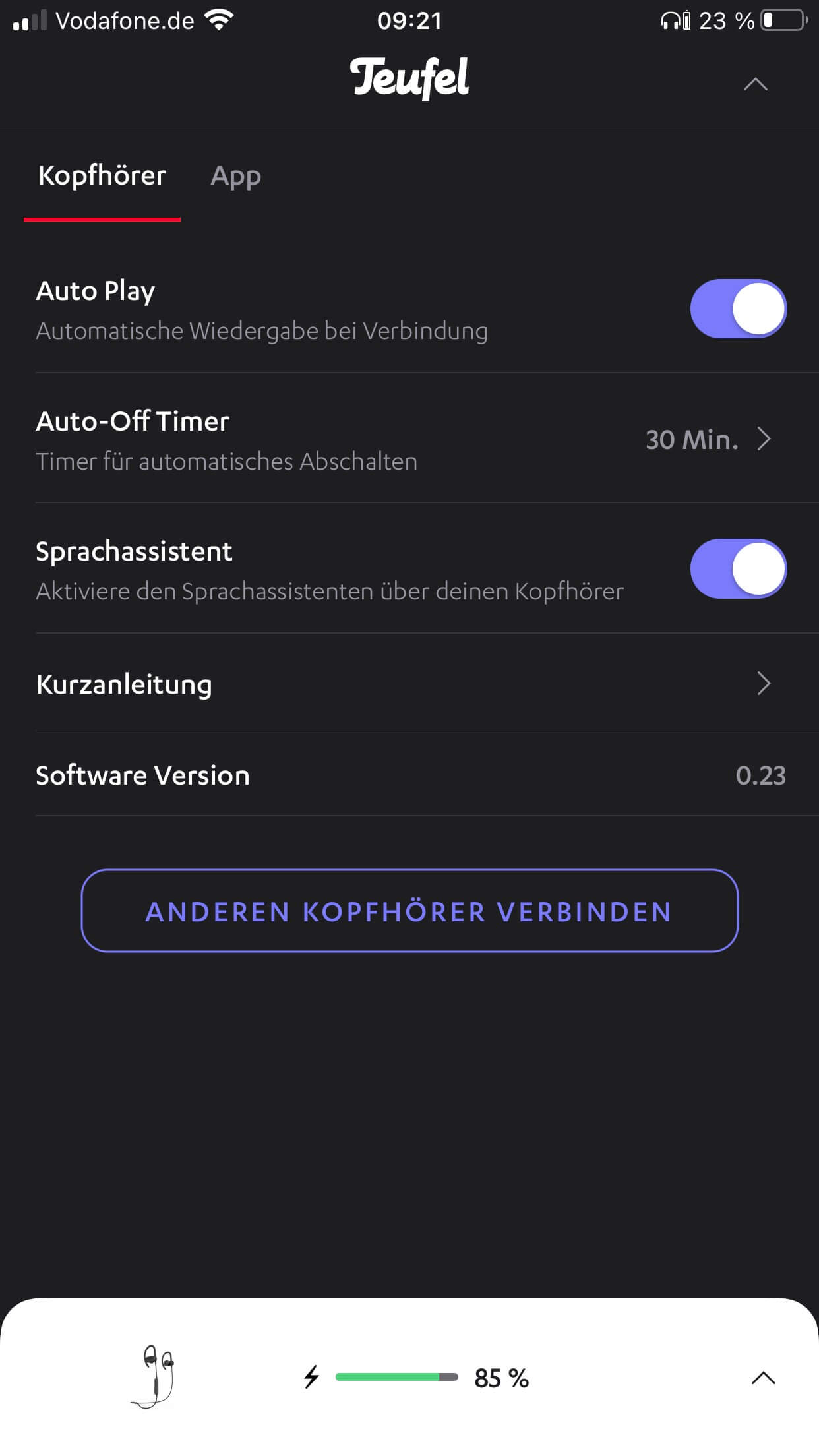 Teufel Airy Sports App