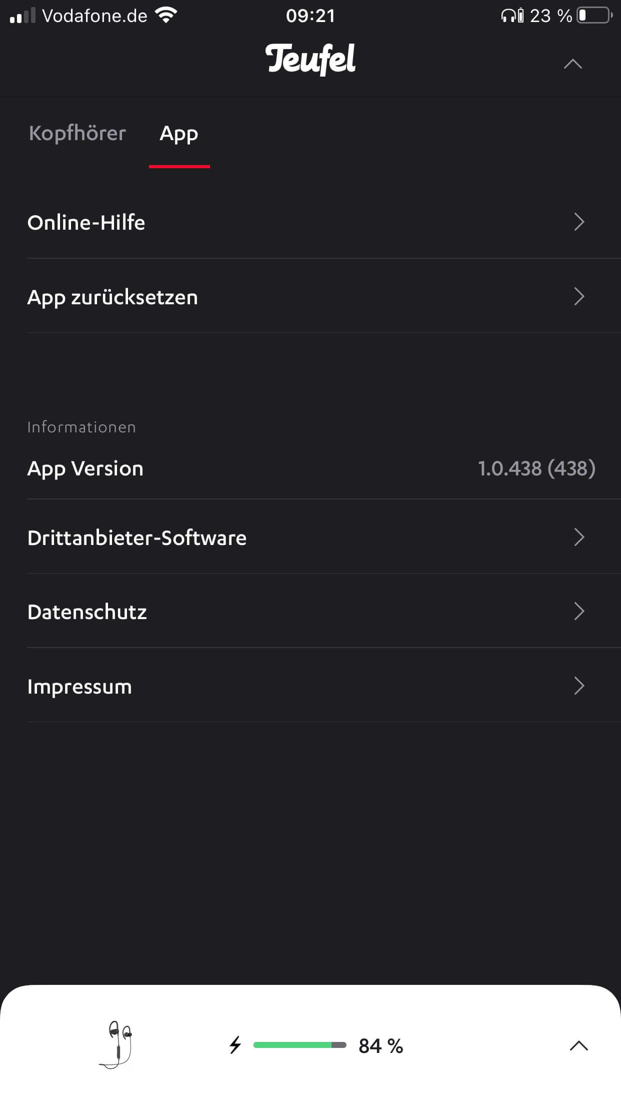Teufel Airy Sports App