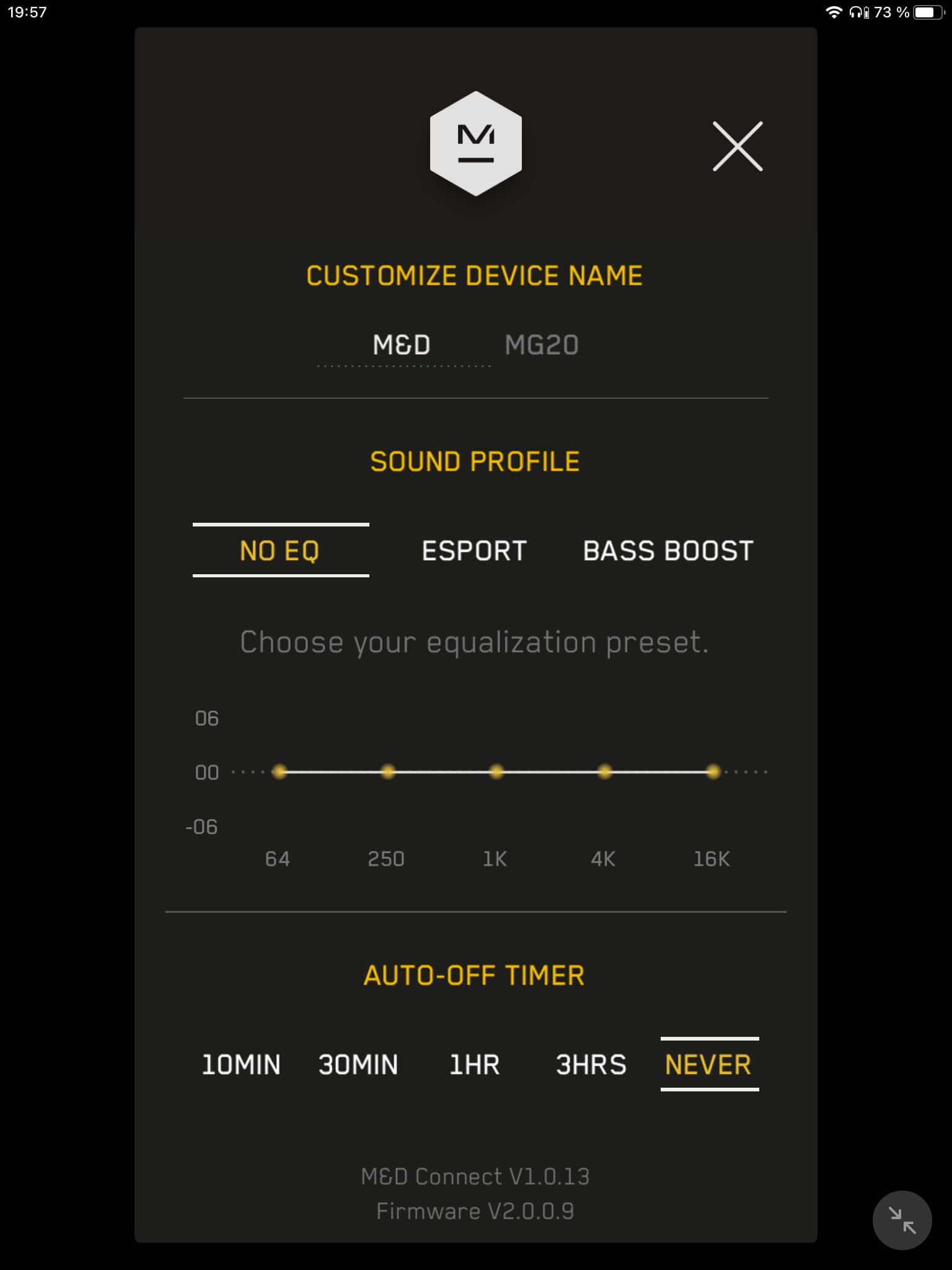 Einstellungen I_M&D Connect App