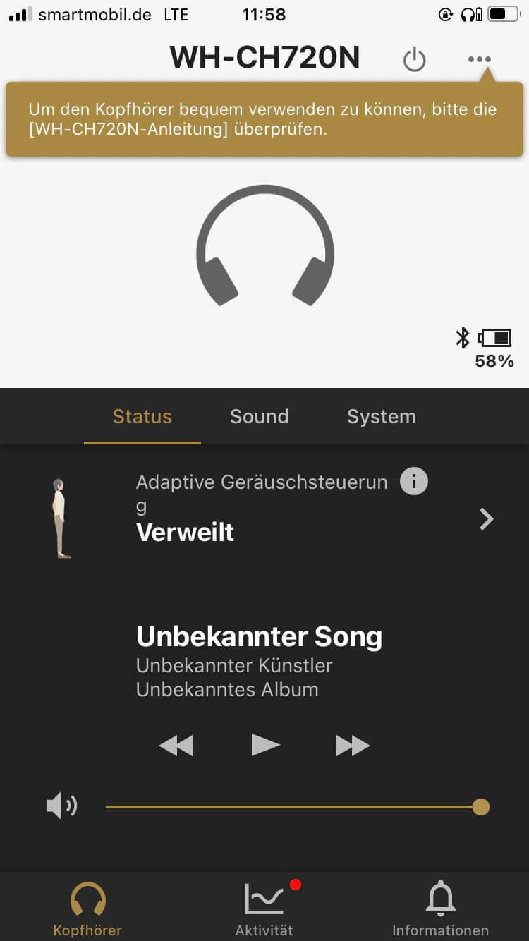 Sony WH-CH720N App