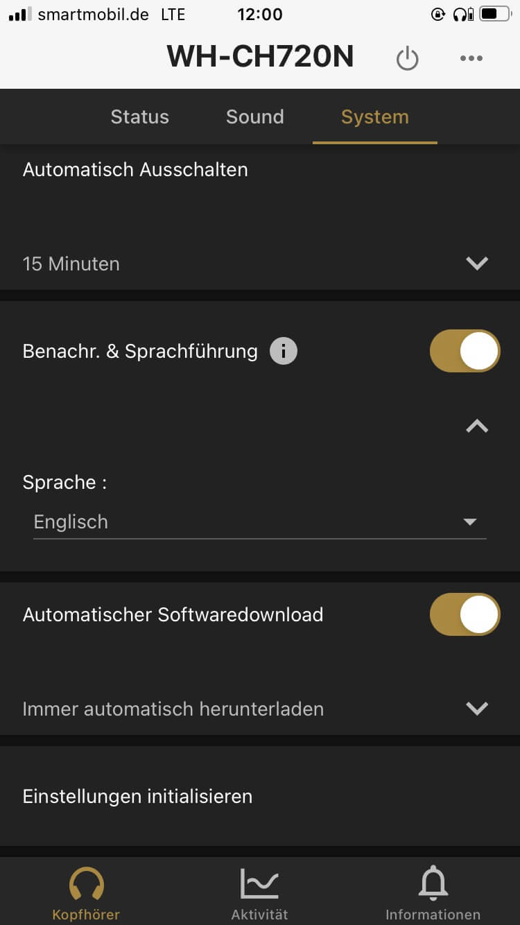 Sony WH-CH720N App