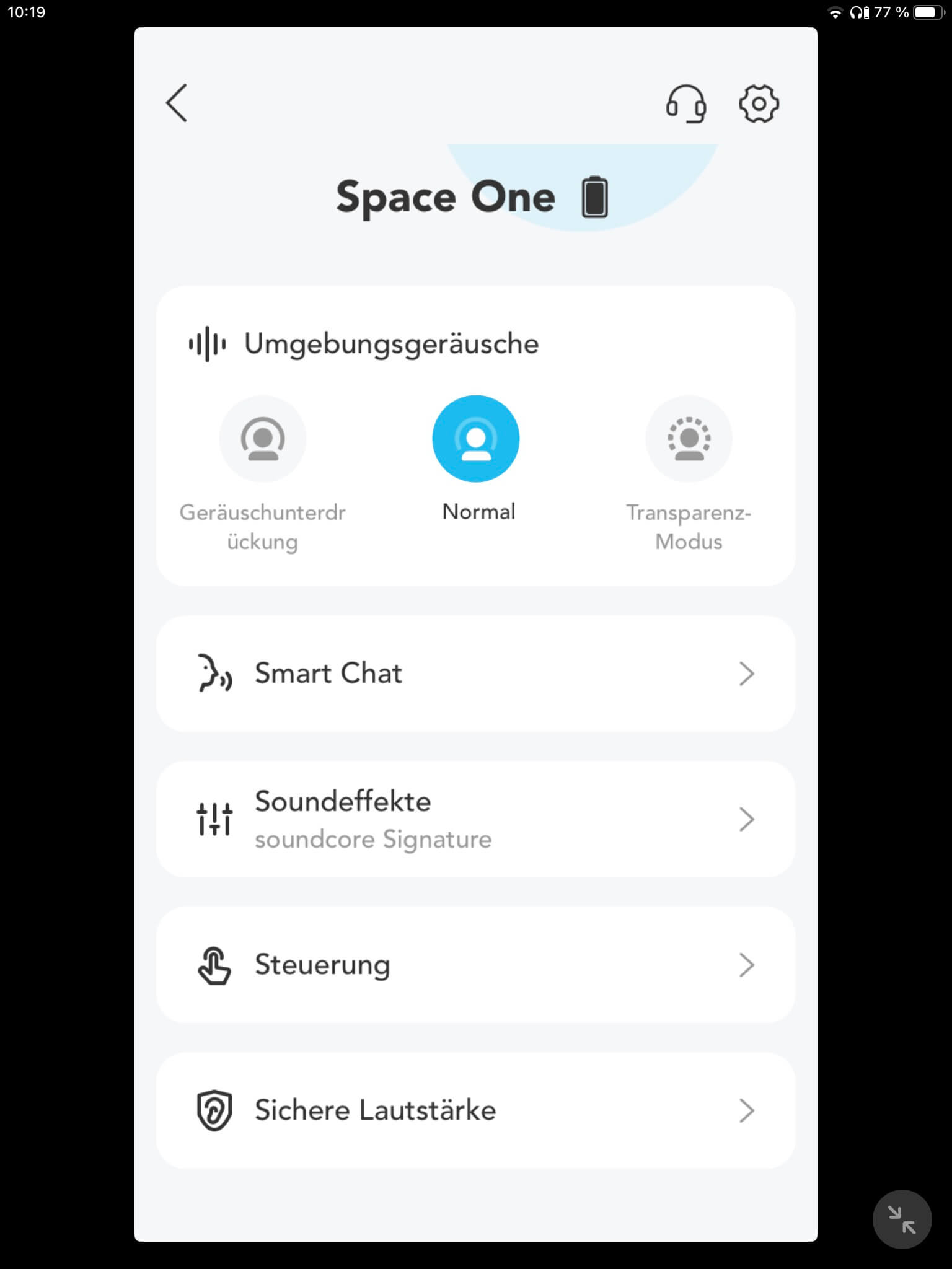 1_Startseite_Soundcore App
