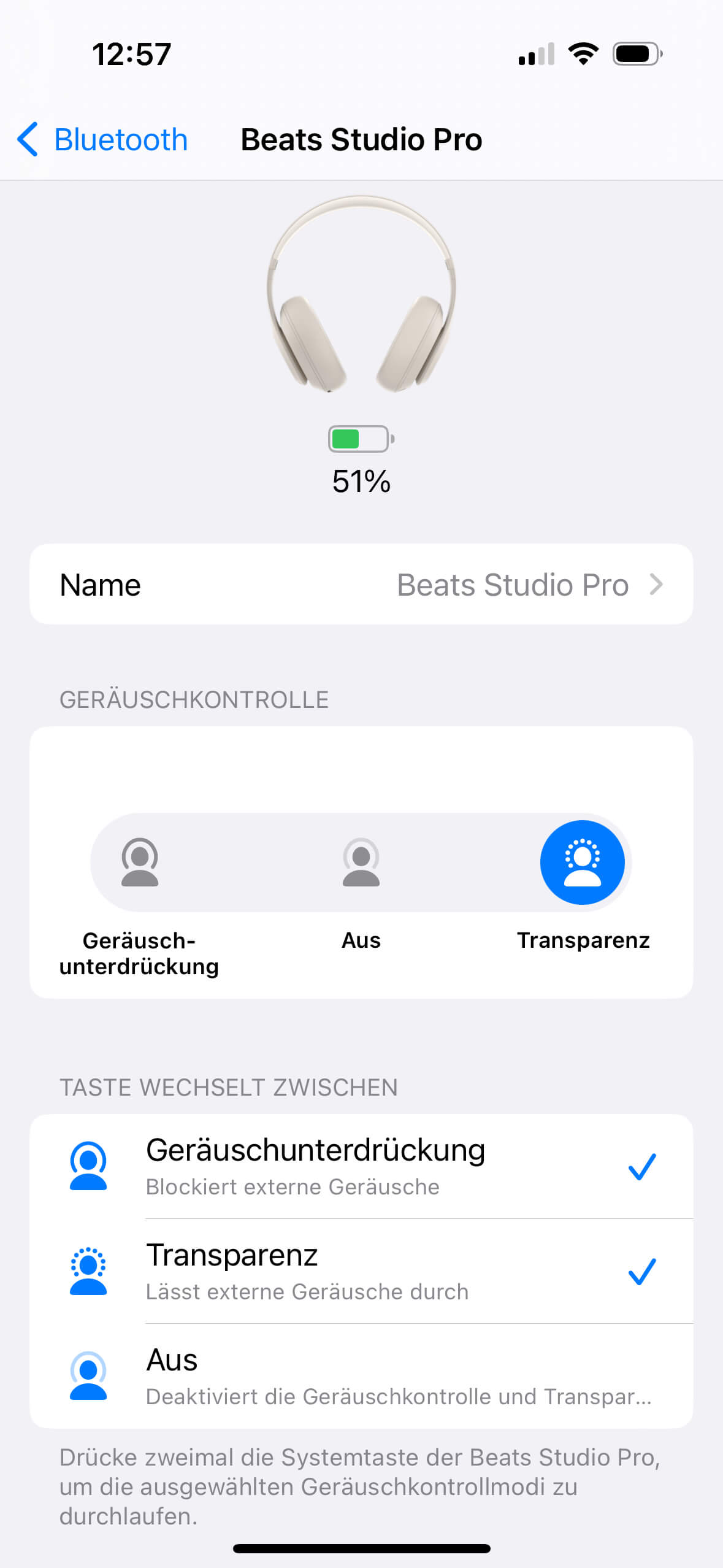 Beats Studio Pro Apple Systemeinstellungen 1