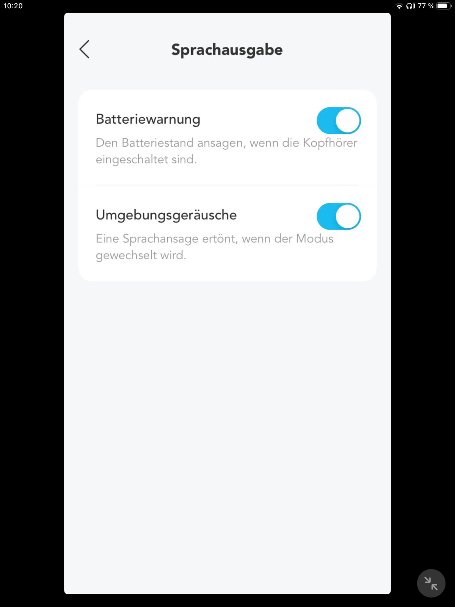 Sprachansagen_Soundcore App