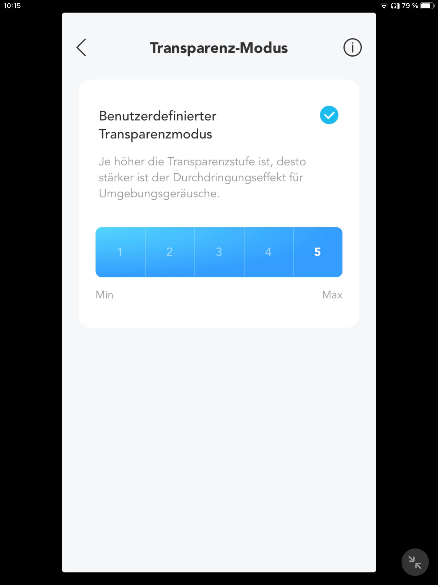 Transparenz-Einstellungen_Soundcore App