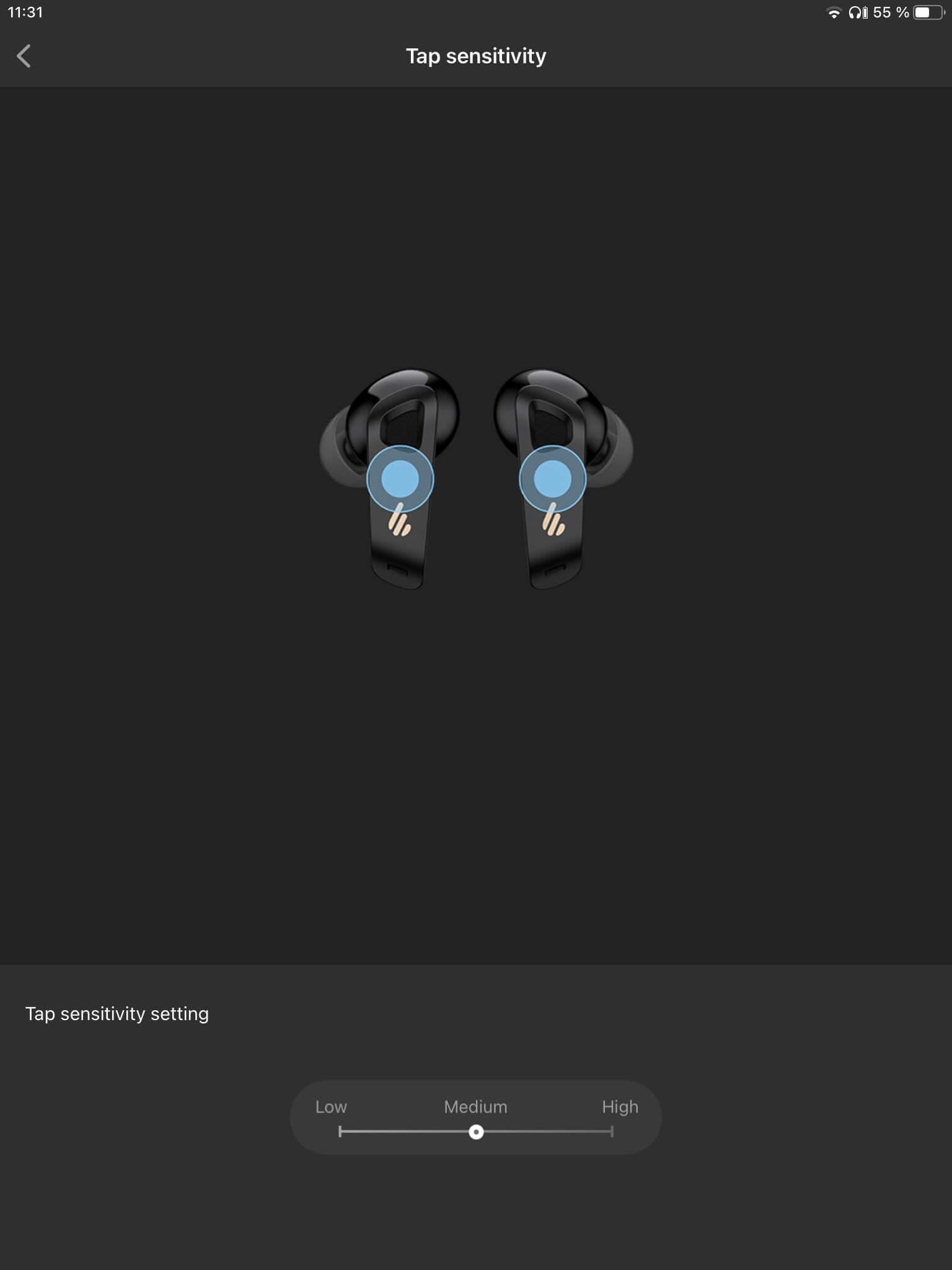 Empfindlichkeit_Edifier Connect App