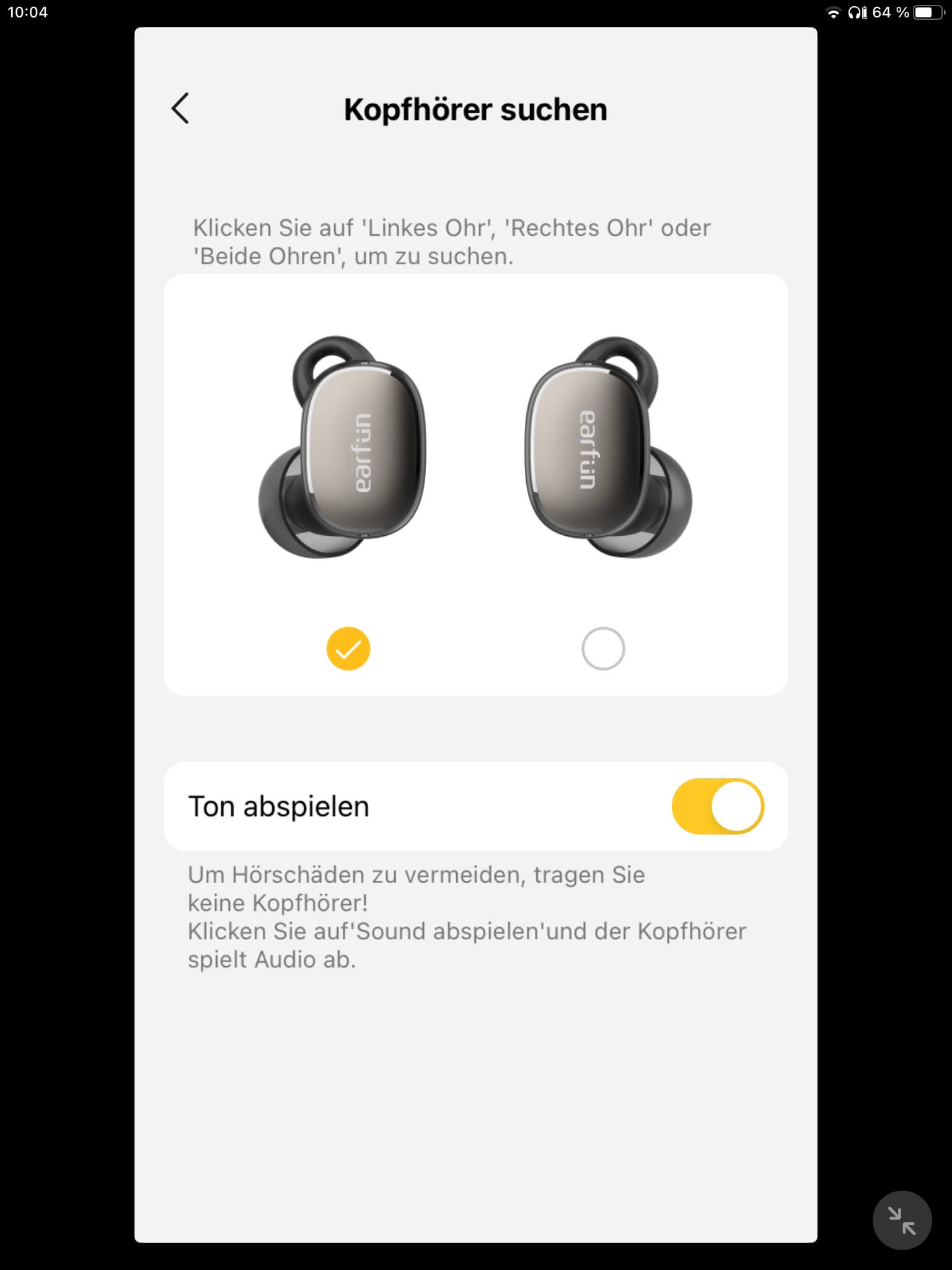 Suchfunktion_EarFun Audio App
