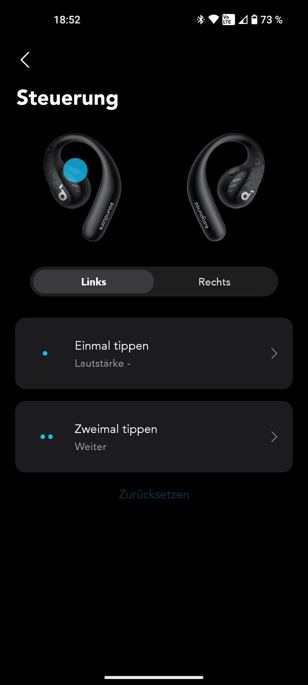 Tastersteuerung I_Soundcore App AeroFit Pro