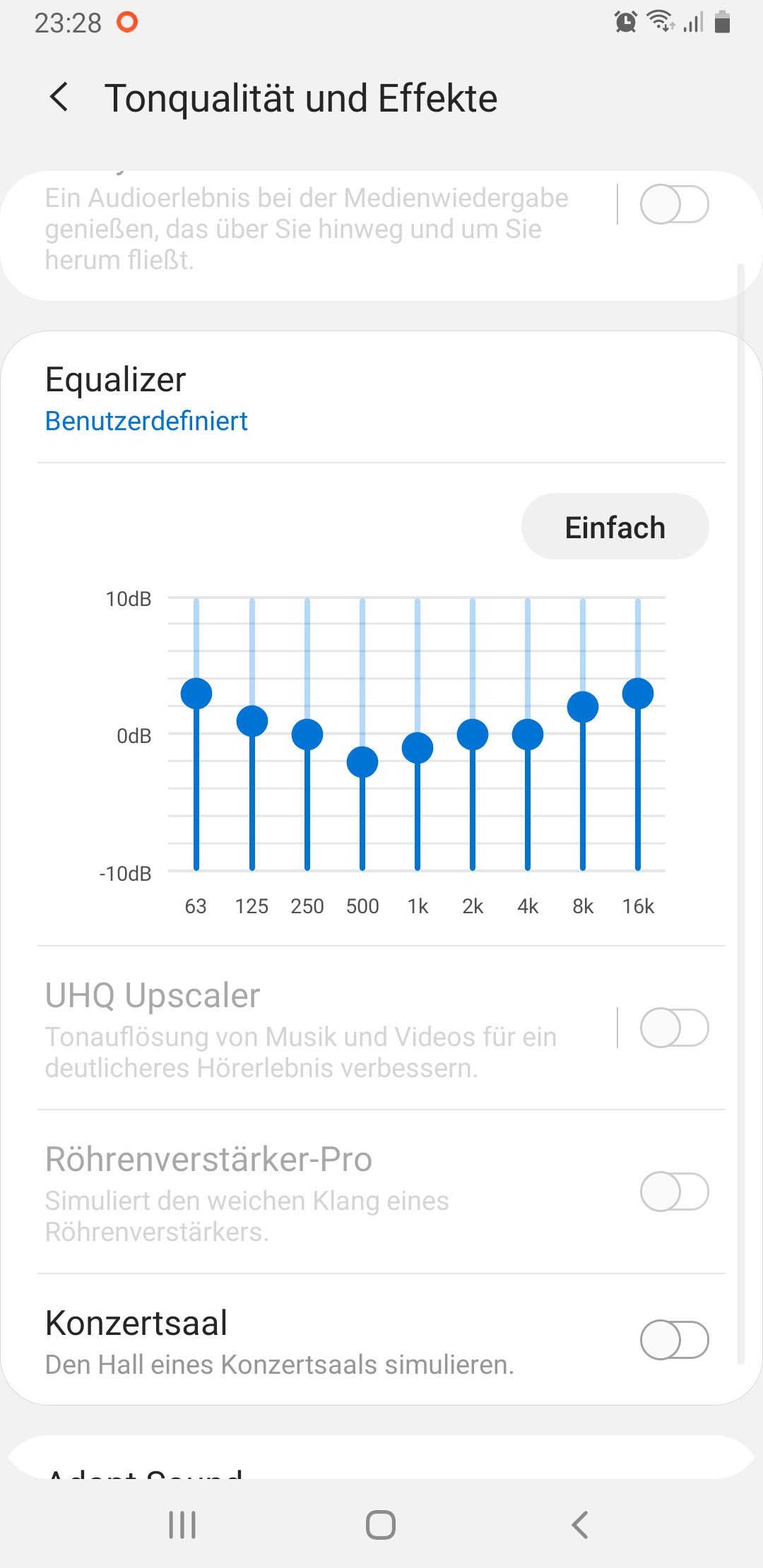 Der integrierte EQ unter Android