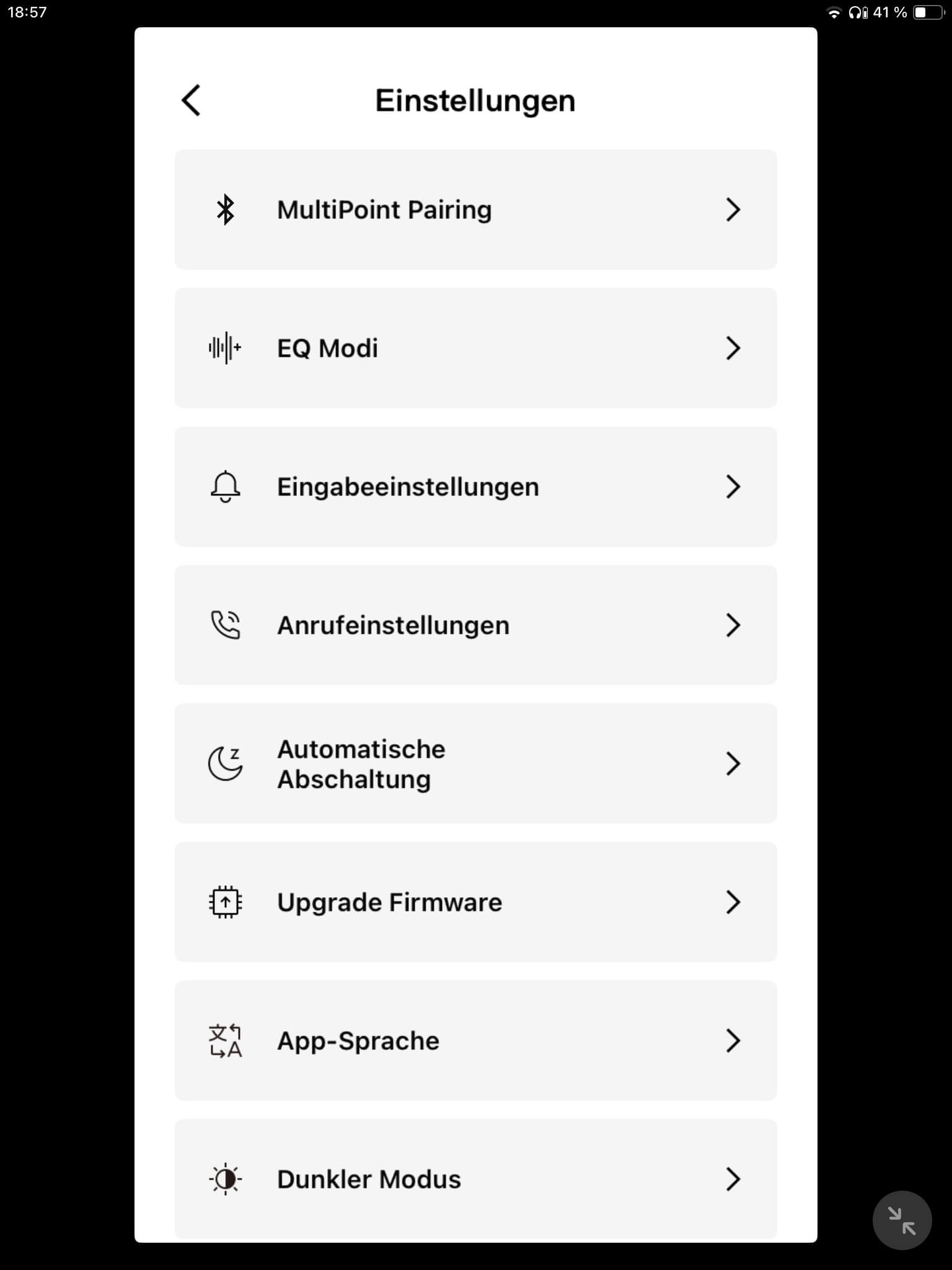 Einstellungen_Shokz App