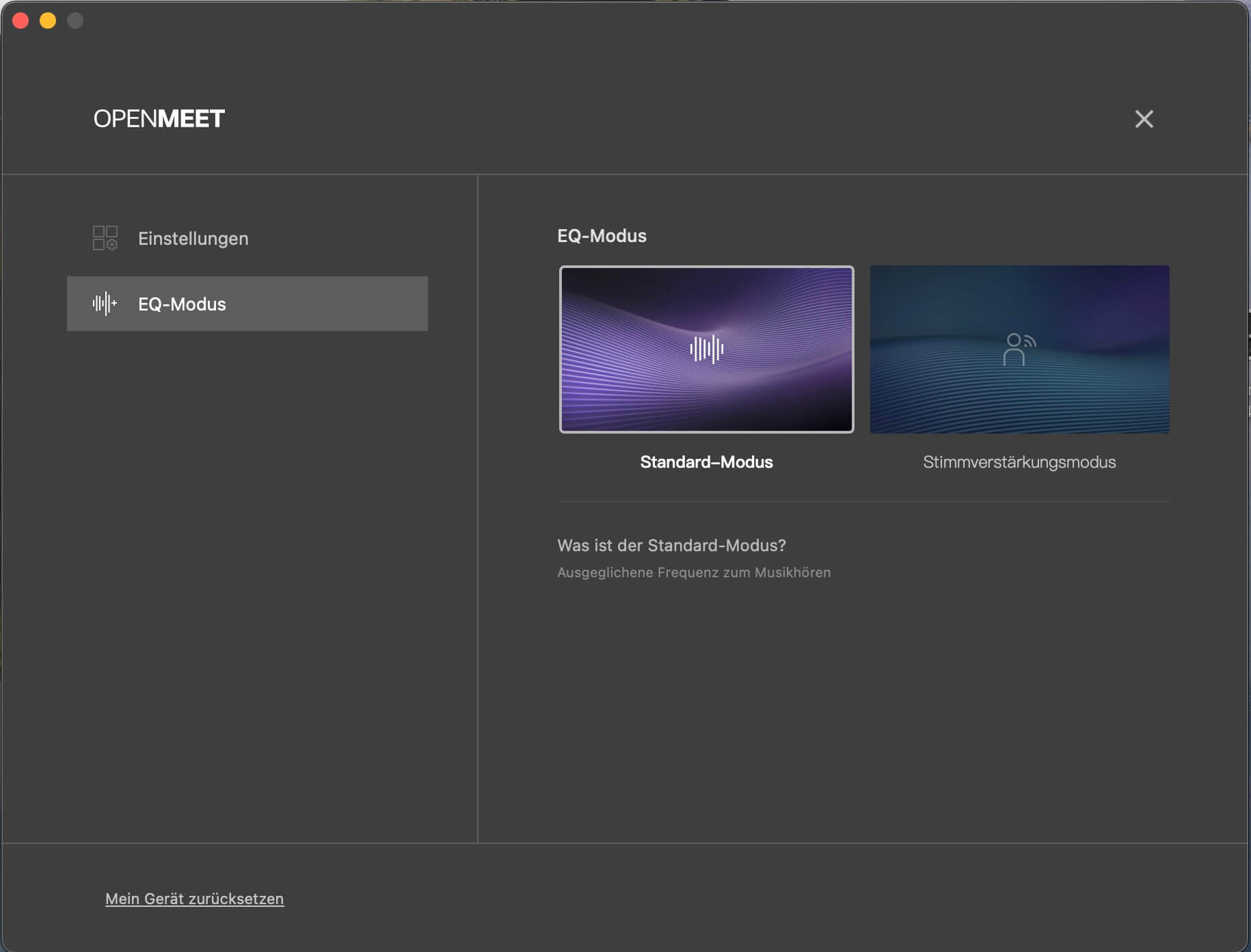 Klangeinstellungen_Shokz Connect Software