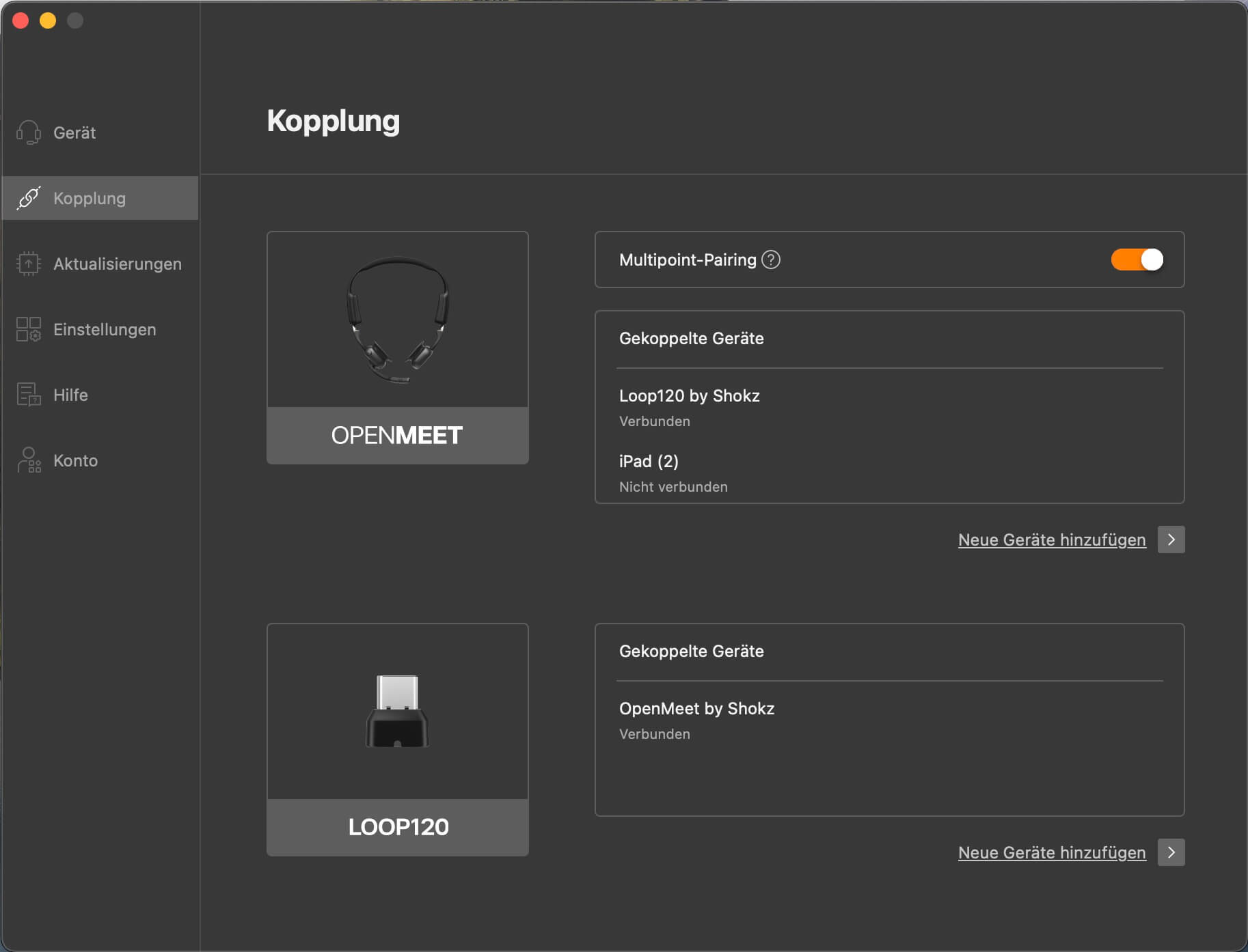 Multipoint_Shokz Connect Software
