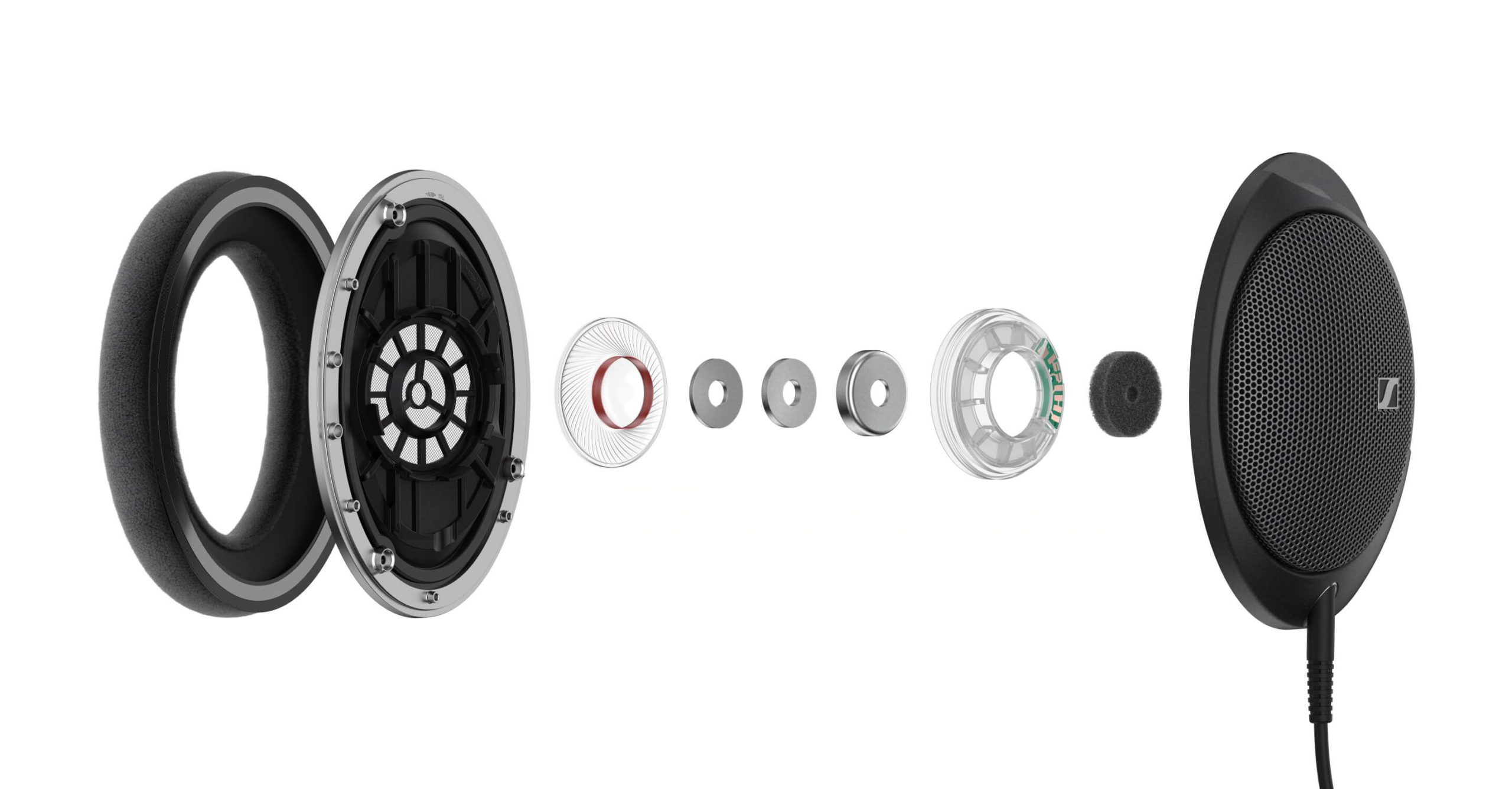 Explosionsansicht der Sennheiser HD 550 150-Ohm-Schallwandler