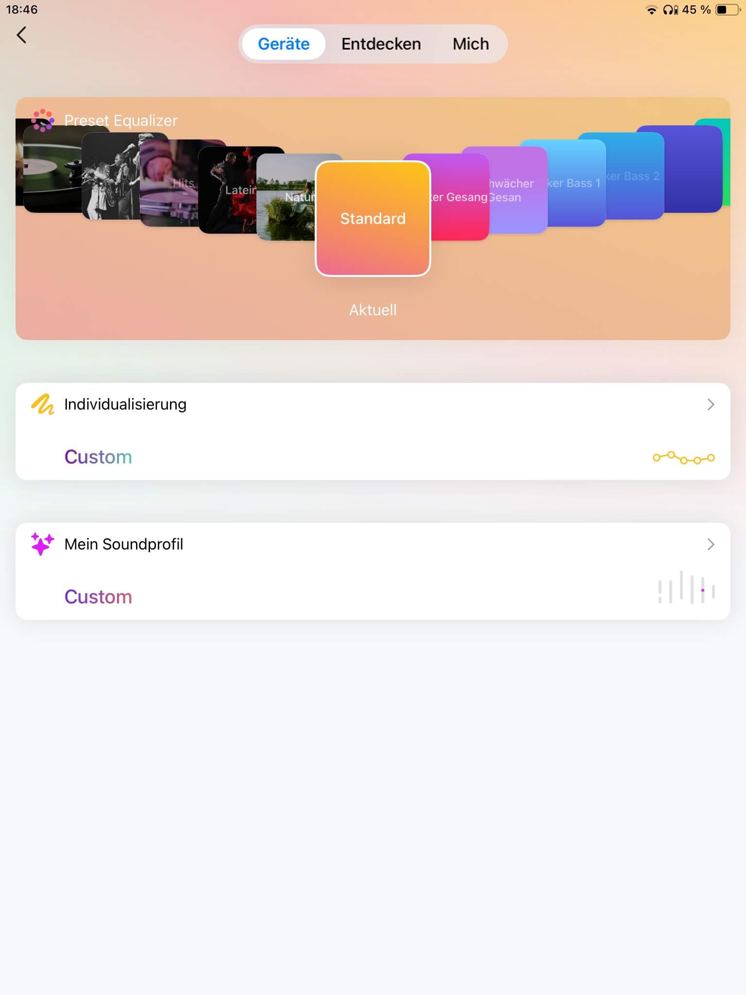 Klangregelung I_EarFun Audio App