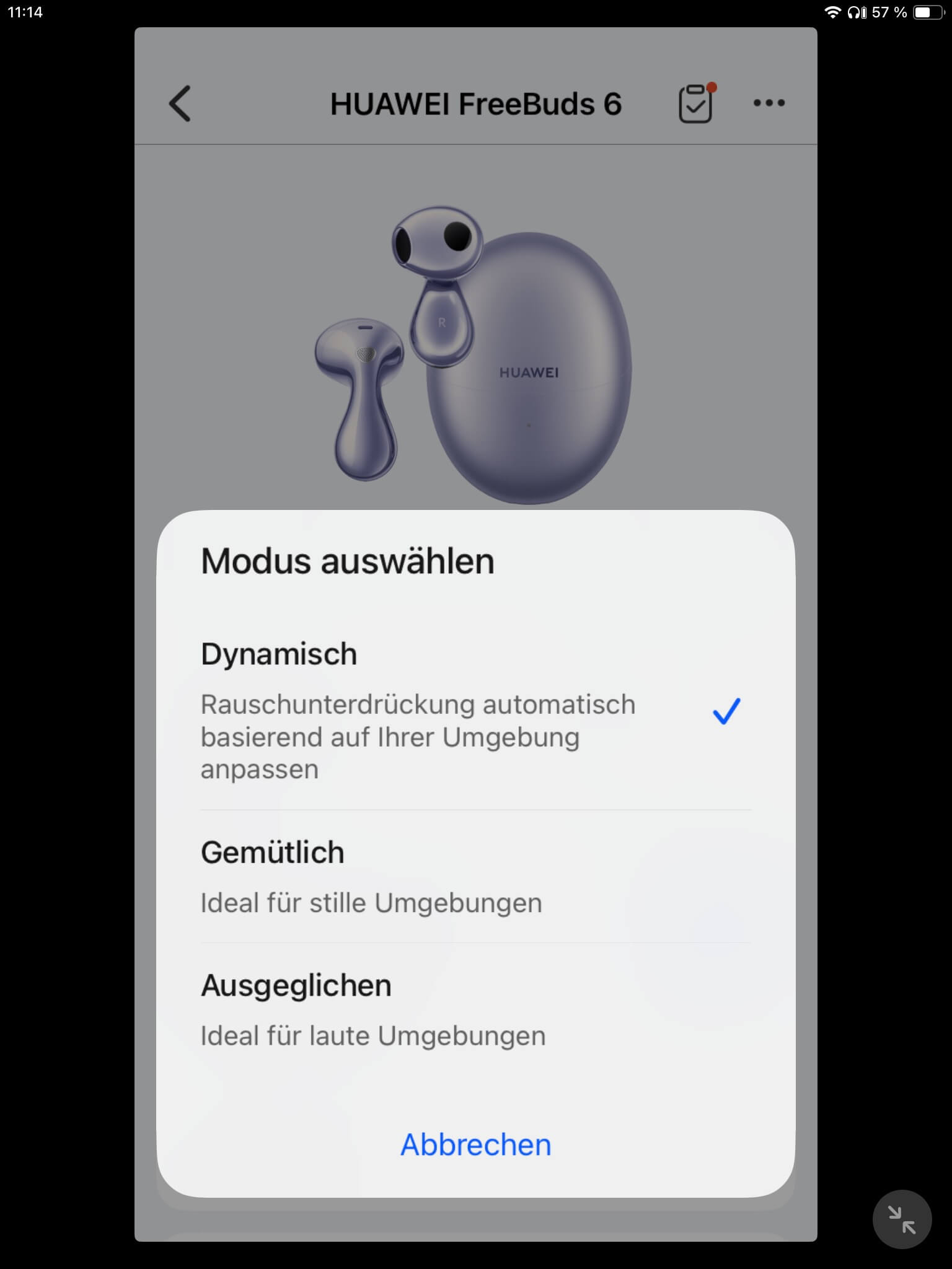 Huawei FreeBuds 6 Geraeuschunterdrueckung_Huawei App