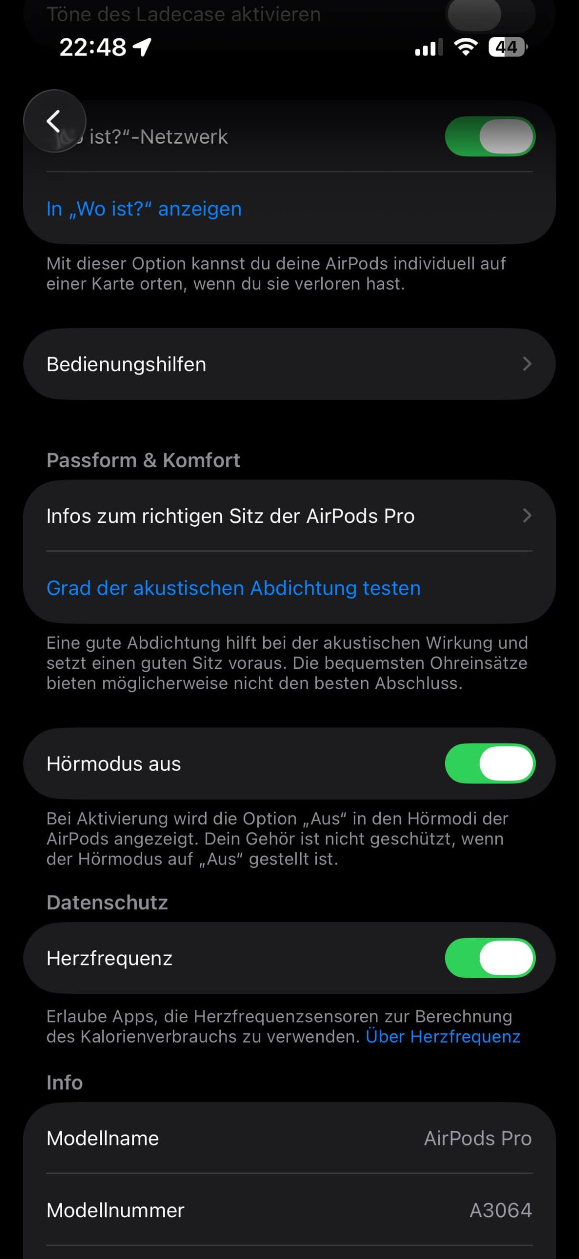 Apple AirPods Pro 3 Systemeinstellungen