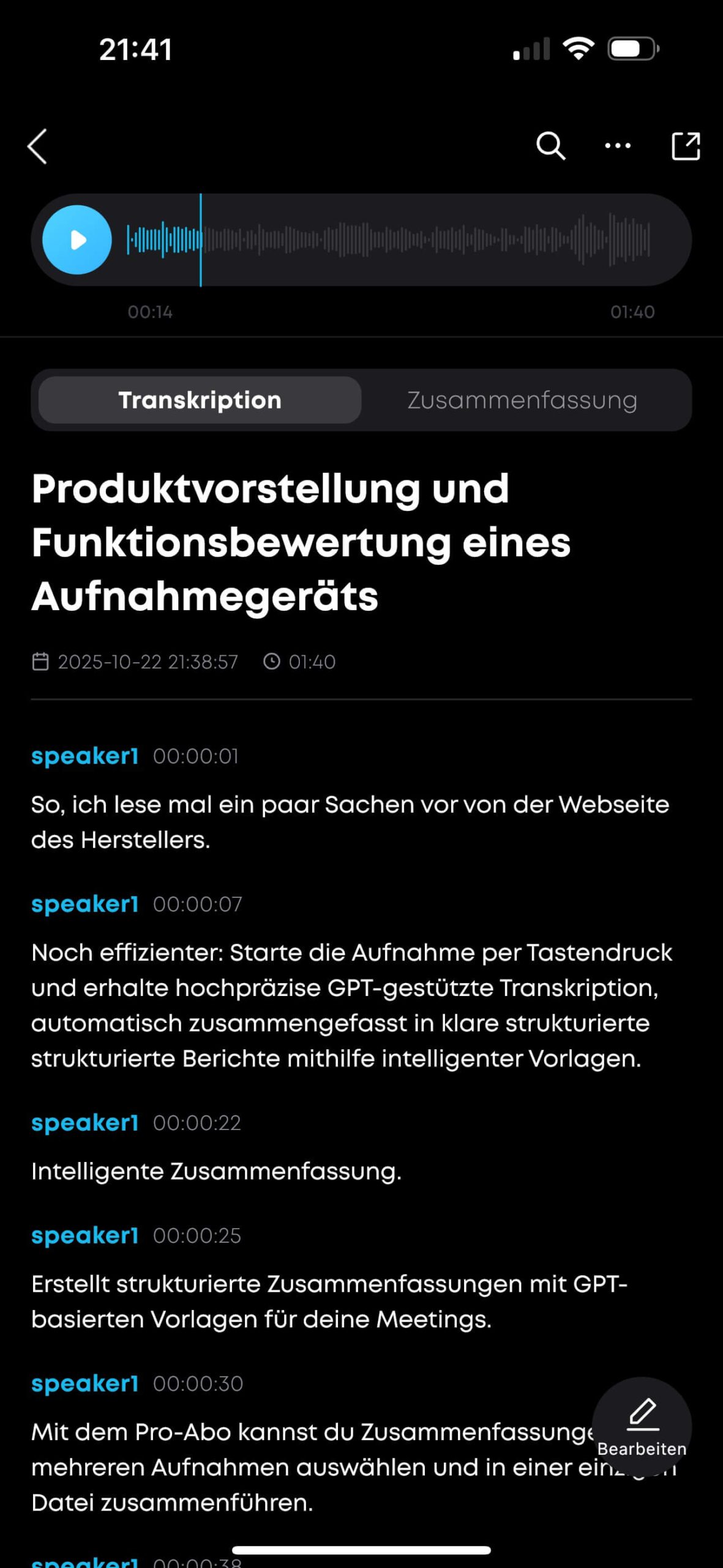 Soundcore Work App DE Playback