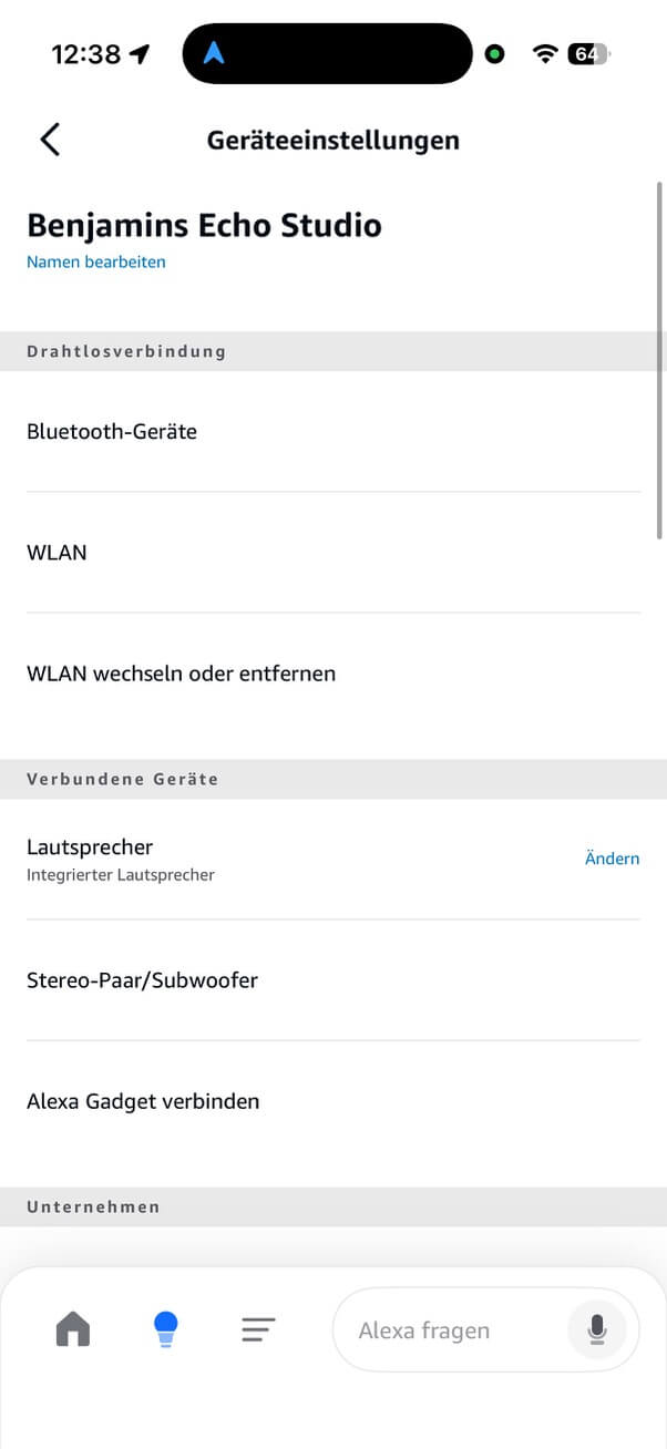 Amazon Echo Studio (2025) App DE 1