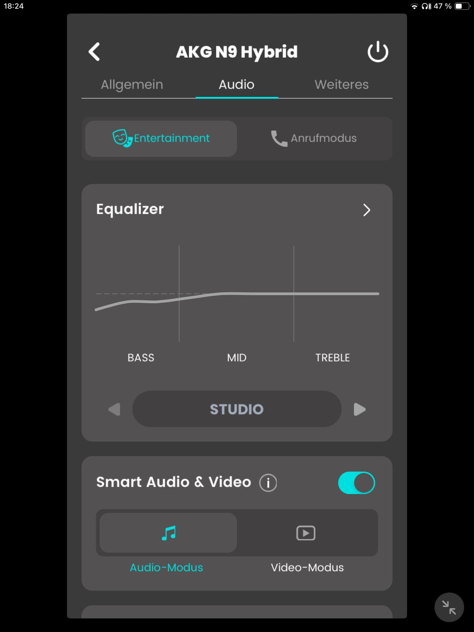 Audioeinstellungen II_AKG Headphones App
