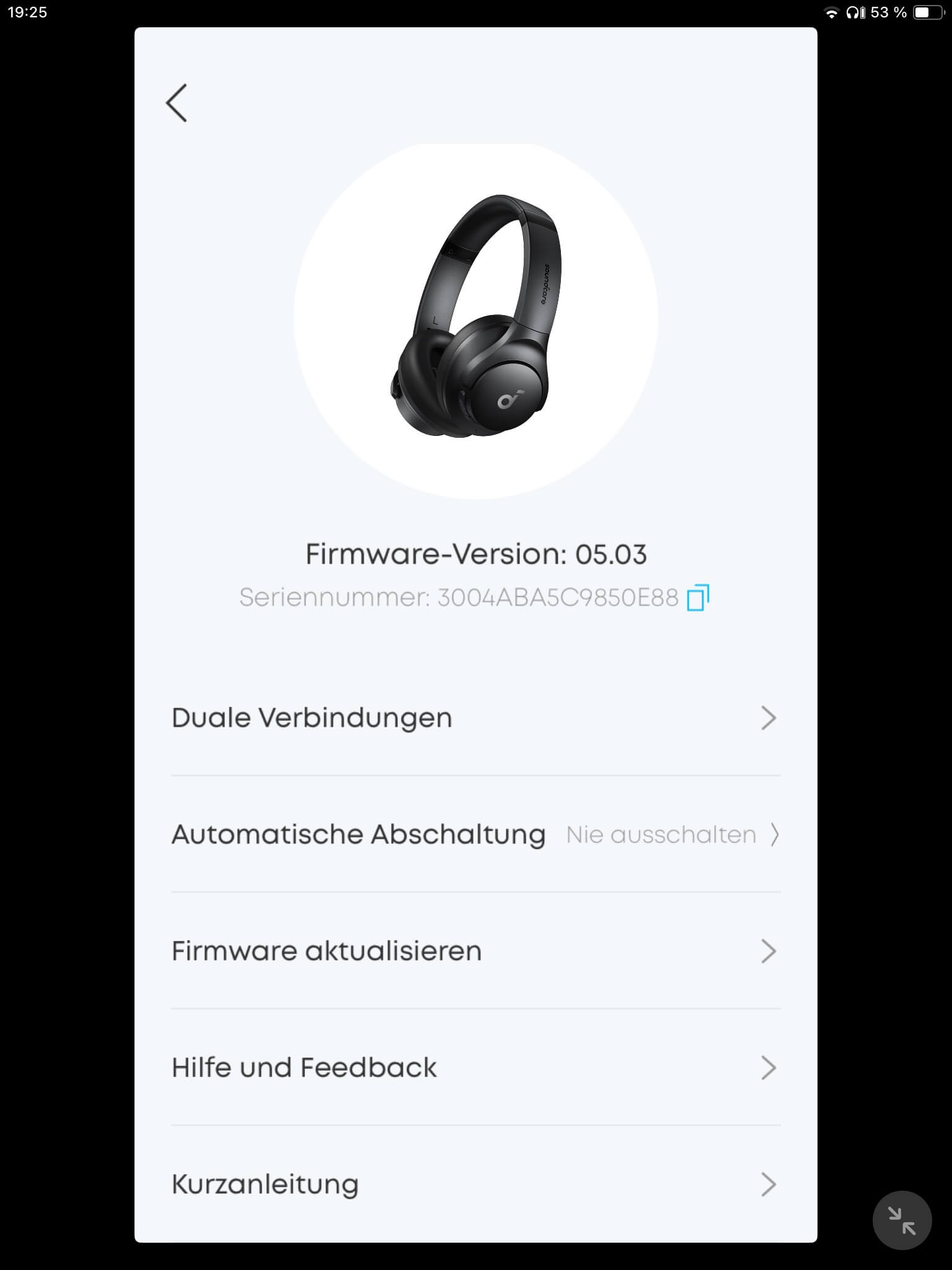 Soundcore Q20i App DE - Einstellungen_Soundcore App