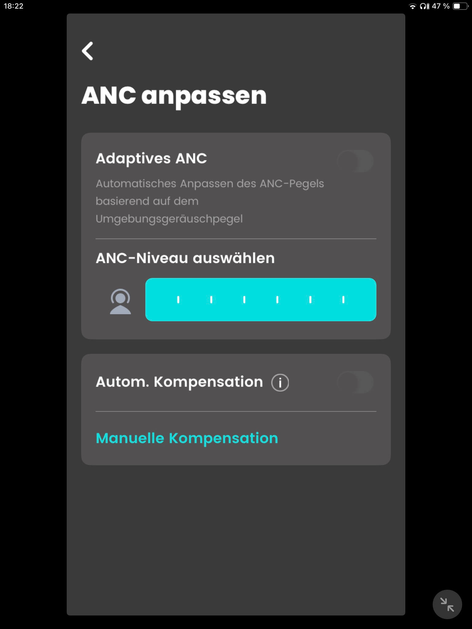 Umgebungskontrolle I_AKG Headphones App