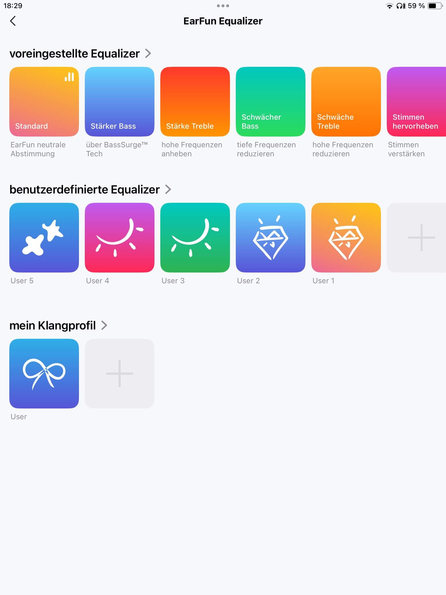 Klangregelung I_EarFun Audio App