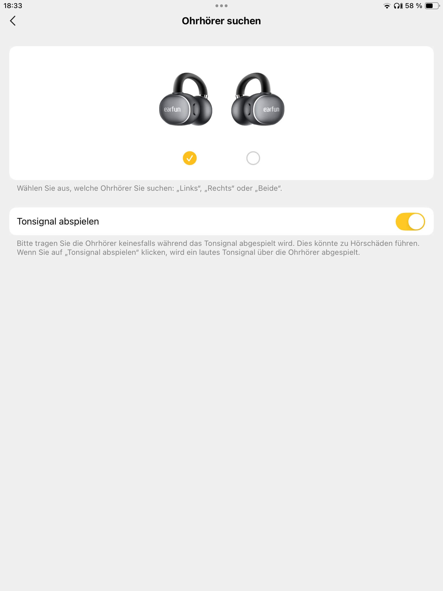 Suchfunktion_EarFun Audio App