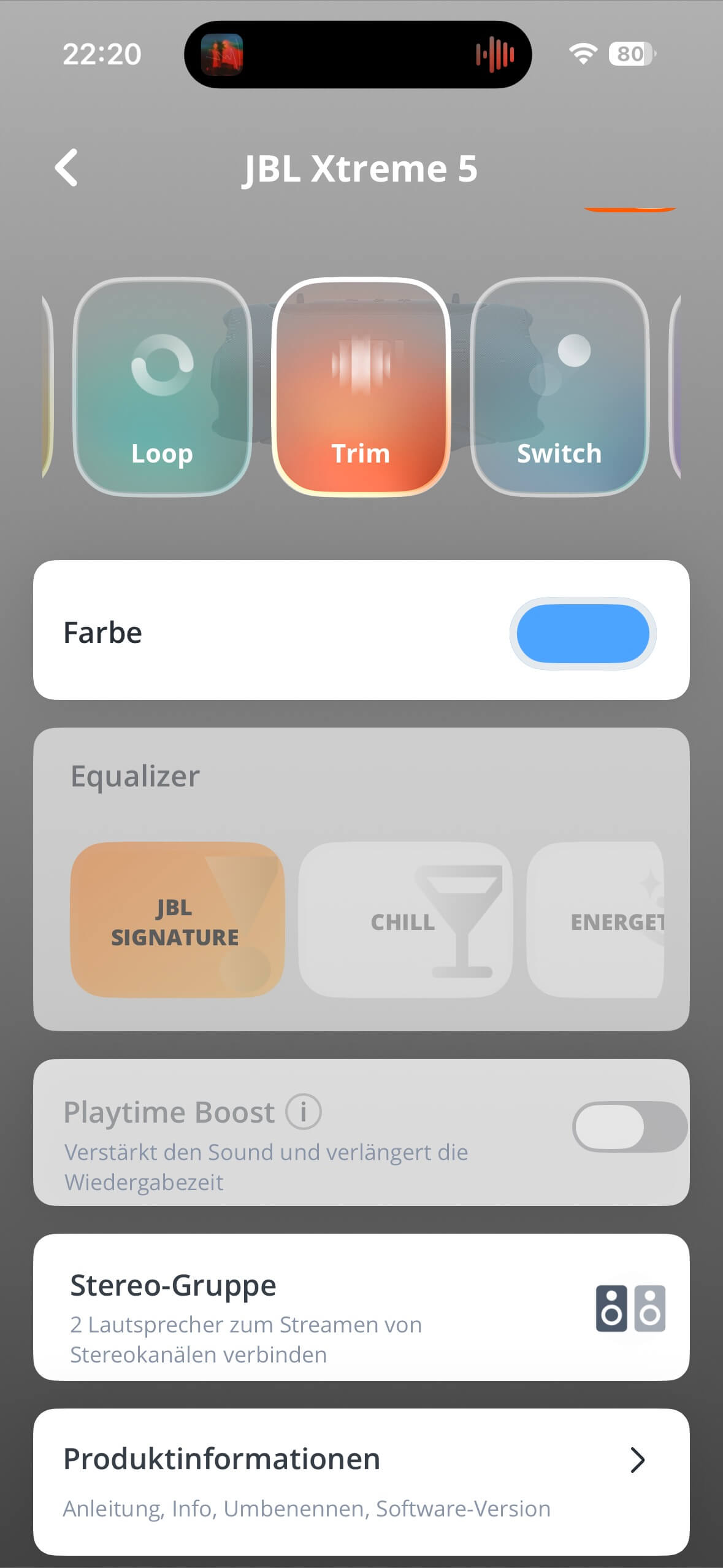 JBL XTREME 5 App