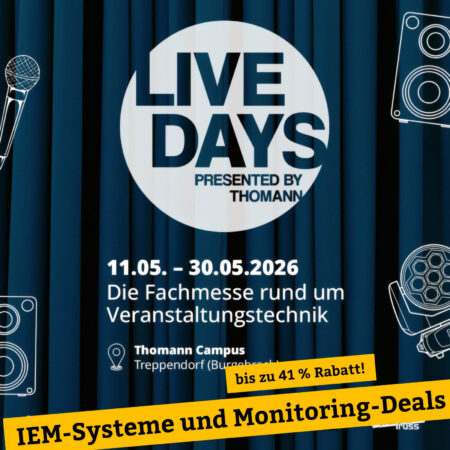 Thomann Live Days 2026: IEM-Systeme und Monitoring-Deals – bis zu 41 Prozent Rabatt