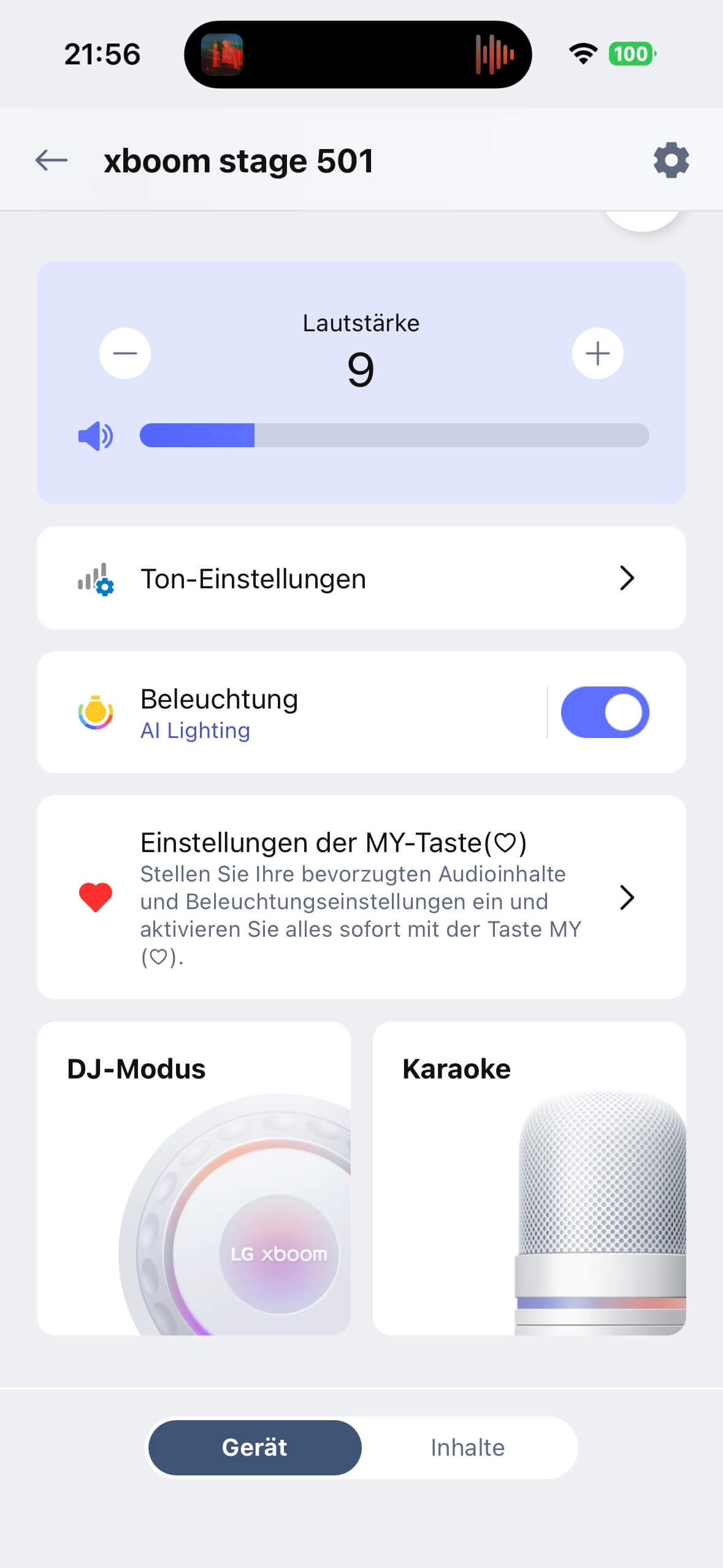 LG xboom Stage 501 App