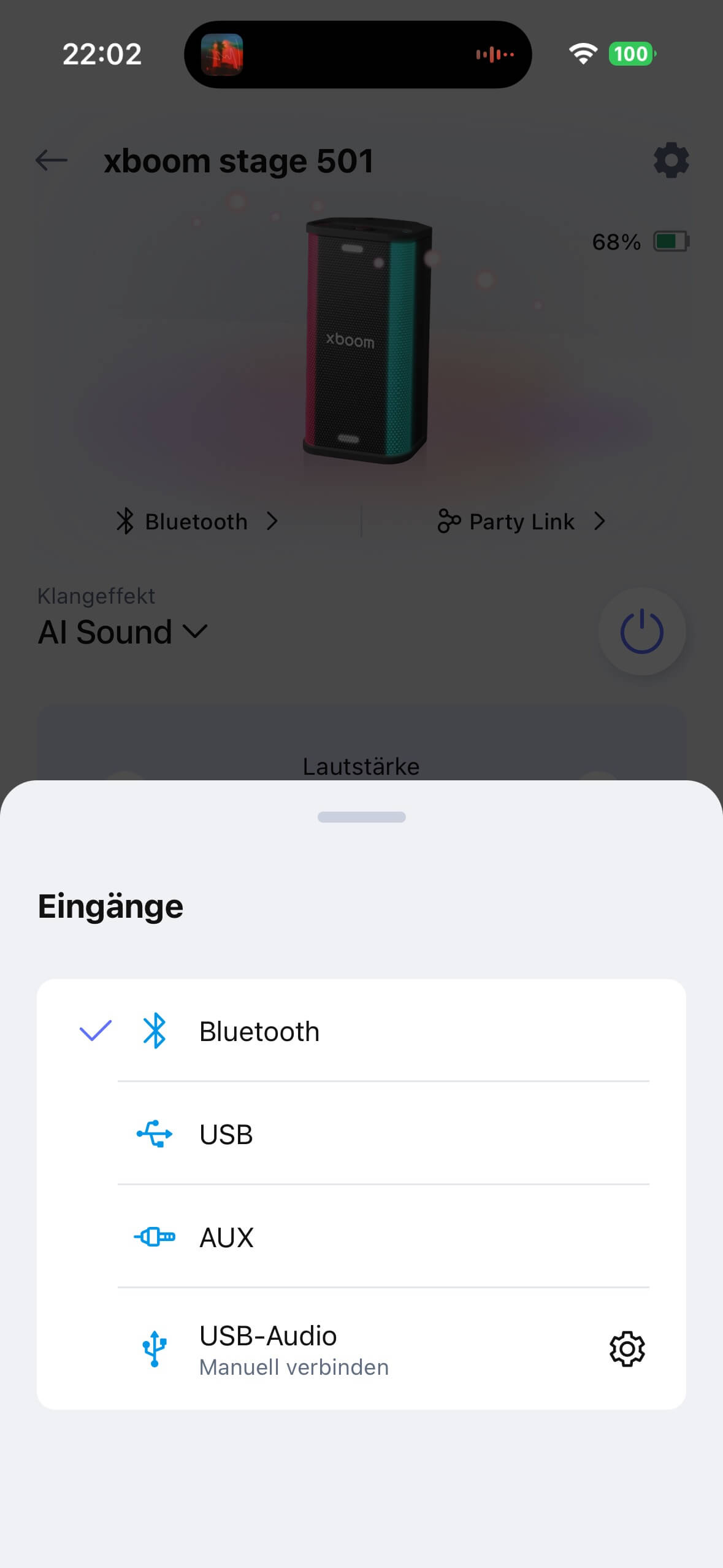 LG xboom Stage 501 App